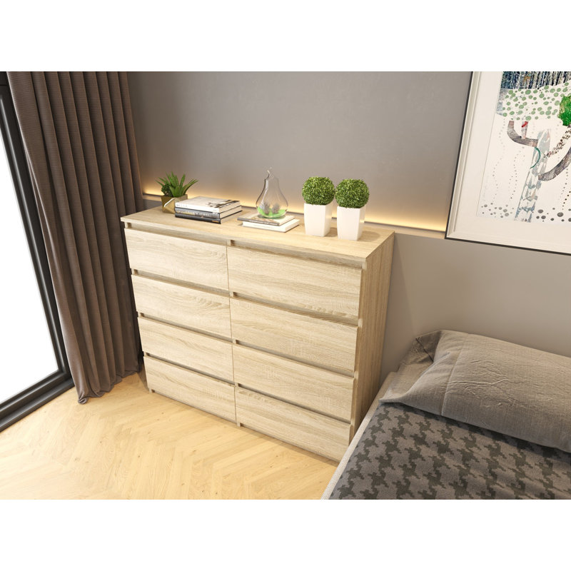 Antonese 100cm W 8 - Drawer Chest of Drawers, Sonoma
