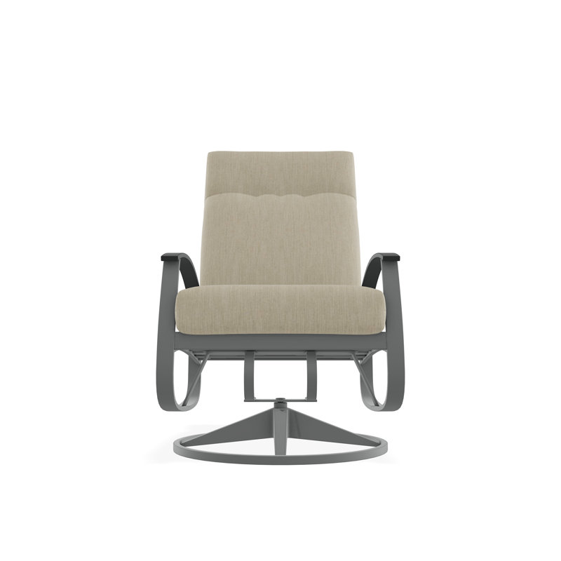 Belle Isle Outdoor Lounge Chair, Graphite, Grasscloth Cloud