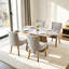 Ensemble de 4 chaises d'appoint rembourrées en lin-1175140809-1198734837-1198734825