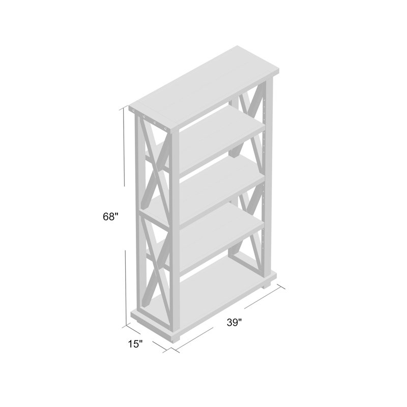 Bibliothèque en bois massif Kilby H 68 "x l 39"