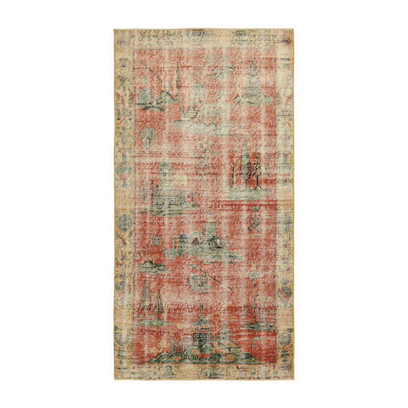 One-of-a-Kind 3’x6’1” Hand Knotted Area Rug