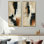 "Black and Brown Brushstroke", peinture abstraite - collage abstrait 2 pièces