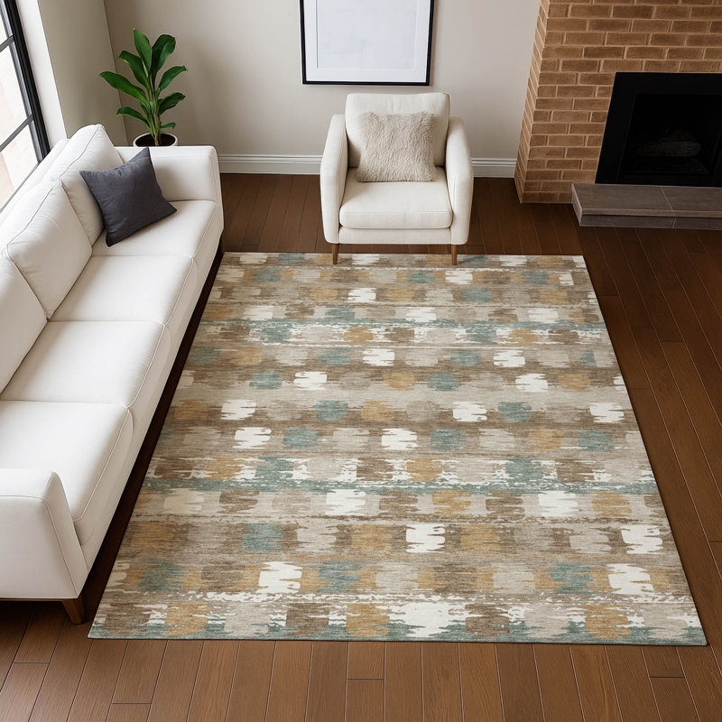 Machine Washable Indoor/Outdoor Chantille ACN2673 Casual Rug, Mocha, 8' x 10'