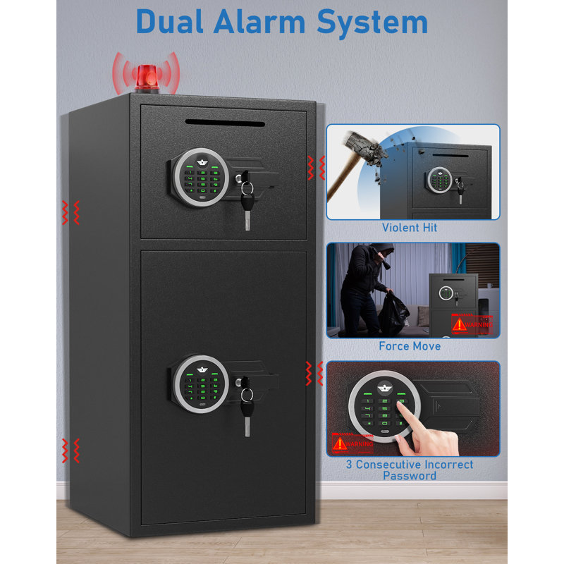 7.0 Cu Ft Extra Large Home Safe Box, Digital Home Security Safe Box With Deposit Slot & Metal Storage Box