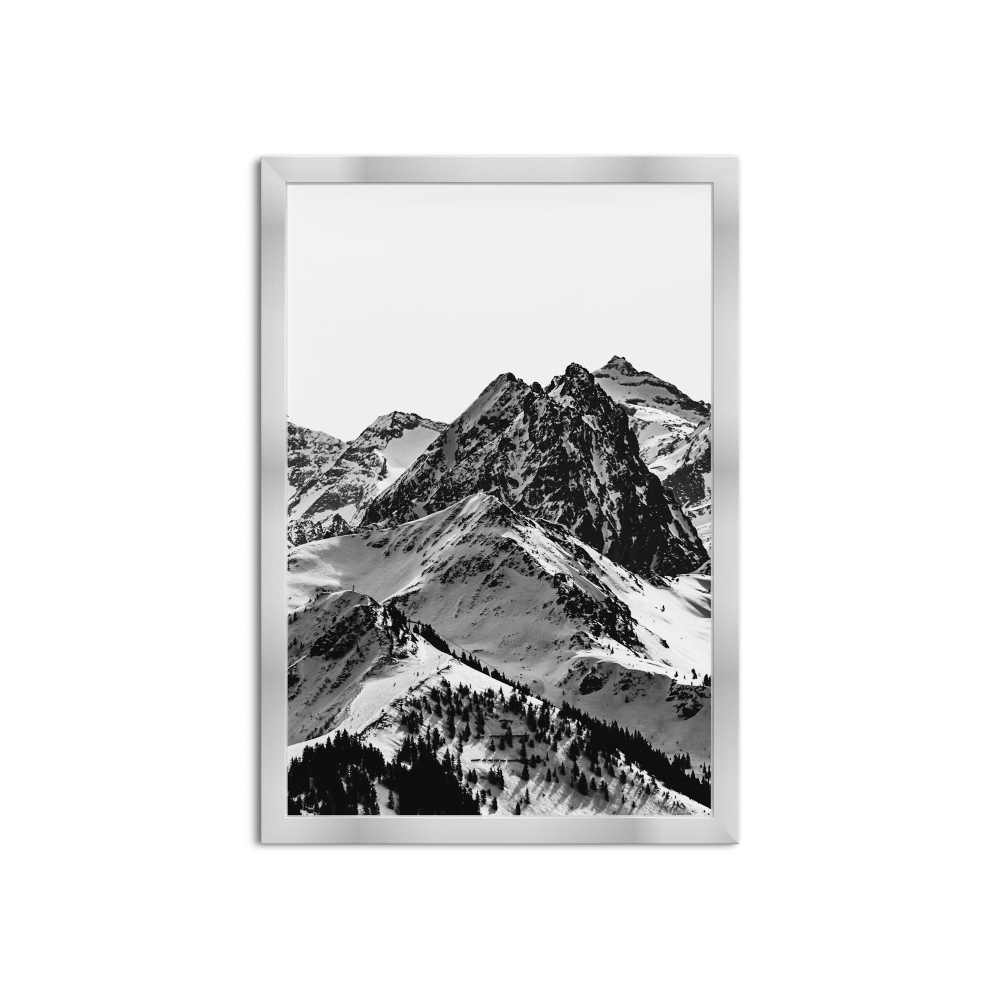 Up The Mountain by Oliver Gal, 32" H x 22" W x 0.5" D, Silver