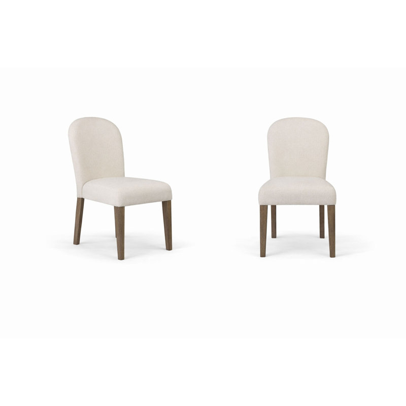 Marielle Upholstered Arch Dining Chair, Toffee/White Sand, Bois brun