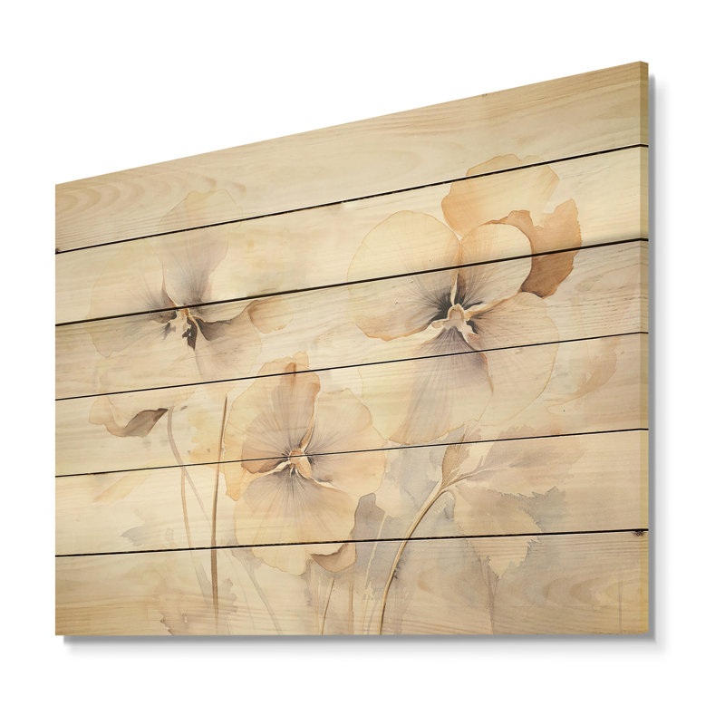 Beige minimalisme délice de pensée - Art sur bois de pin naturel, H 10 po x l 20 po