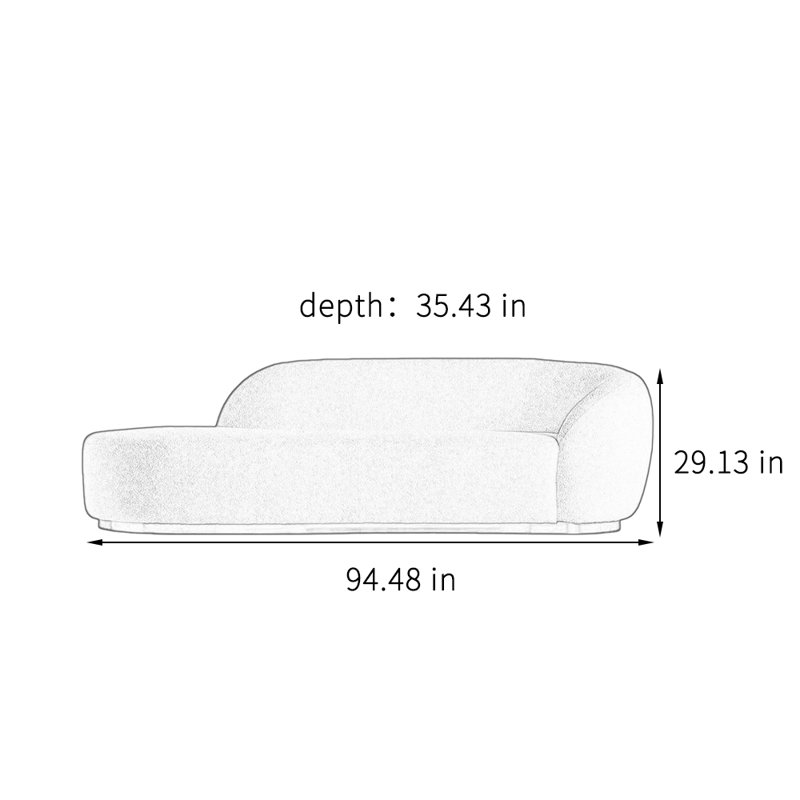 Chaise longue décontractée spacieuse et simple, Orienté à droite