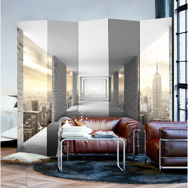 Solid Wood Folding Room Divider, 5