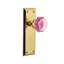 Pink Crystal Waldorf Interior Mortise Door Knob with New York Long Plate-1534892201-1534892181