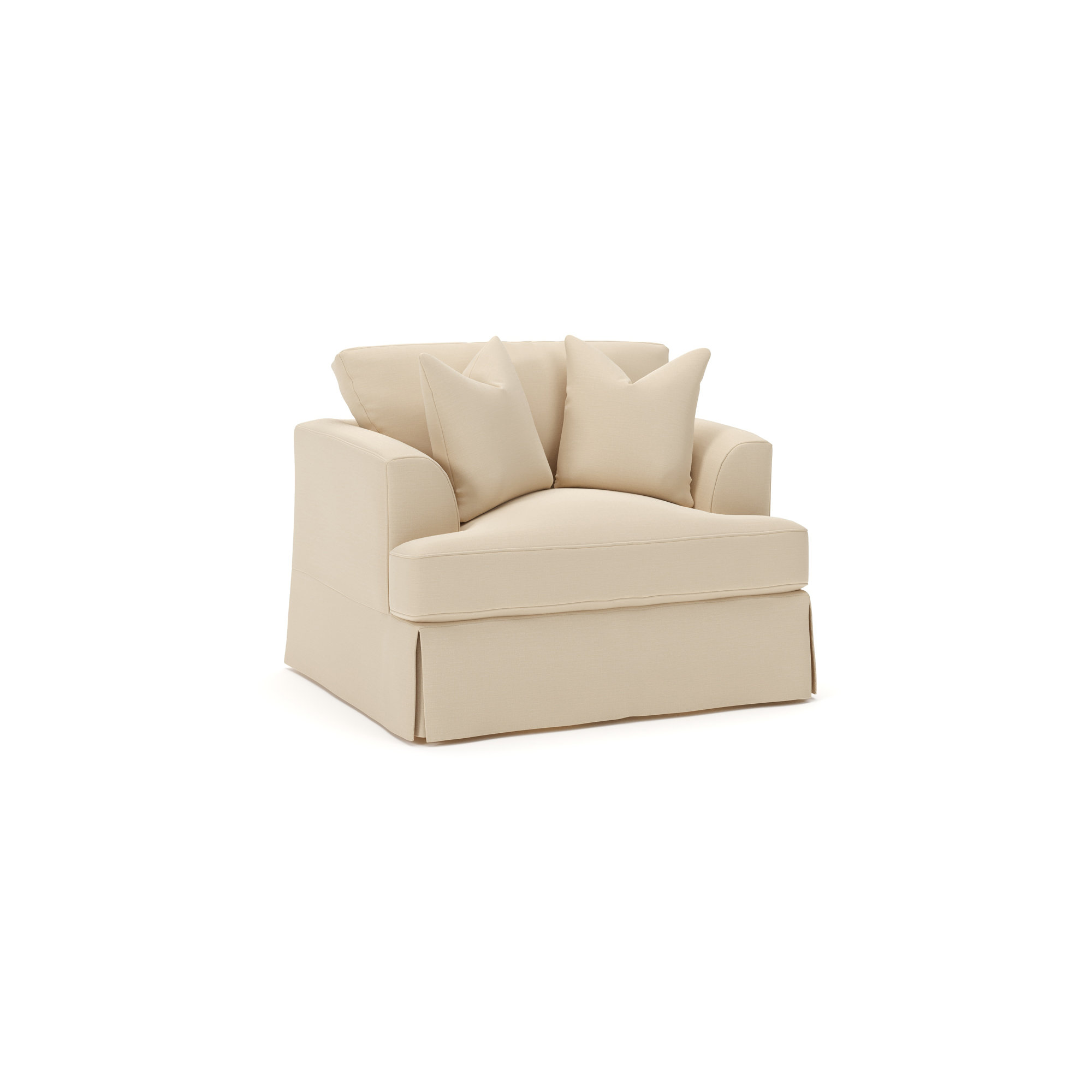 Lucia Upholstered Armchair, Canvas Flax Sunbrella® Canvas