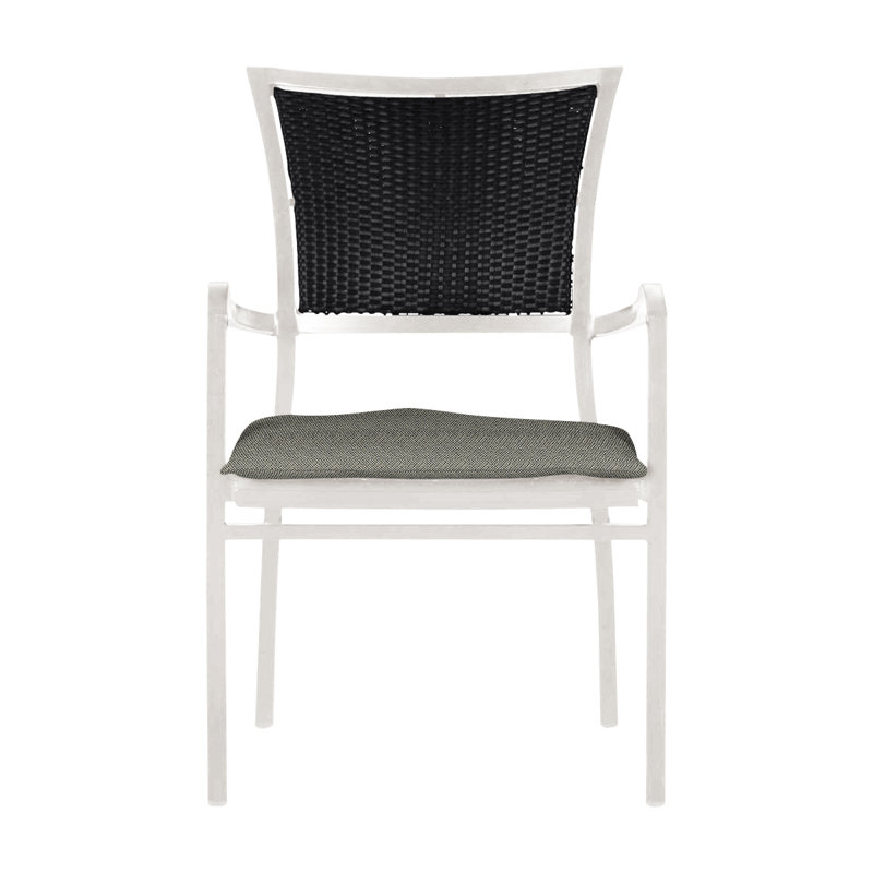 Chaise avec accoudoirs Aire - Craie / Noir, Pas de soudure, Intermix écorce, Craie / noir