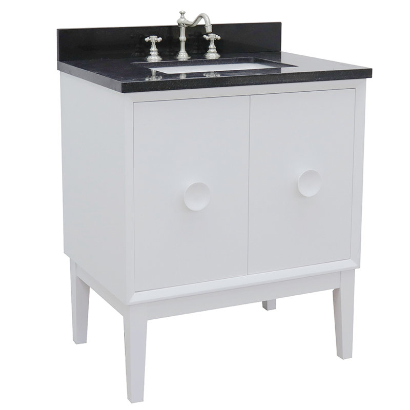 Ensemble de meuble-lavabo simple 31 po Crumley, Blanc / noir galactique