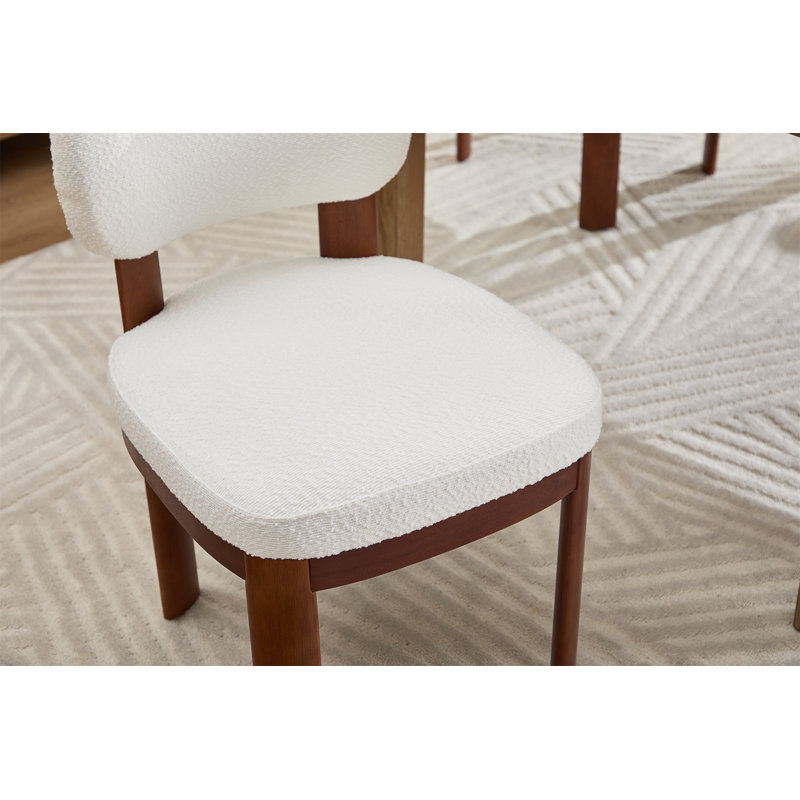 Chaises de salle à manger en bois, chaises de cuisine rembourrées en tissu