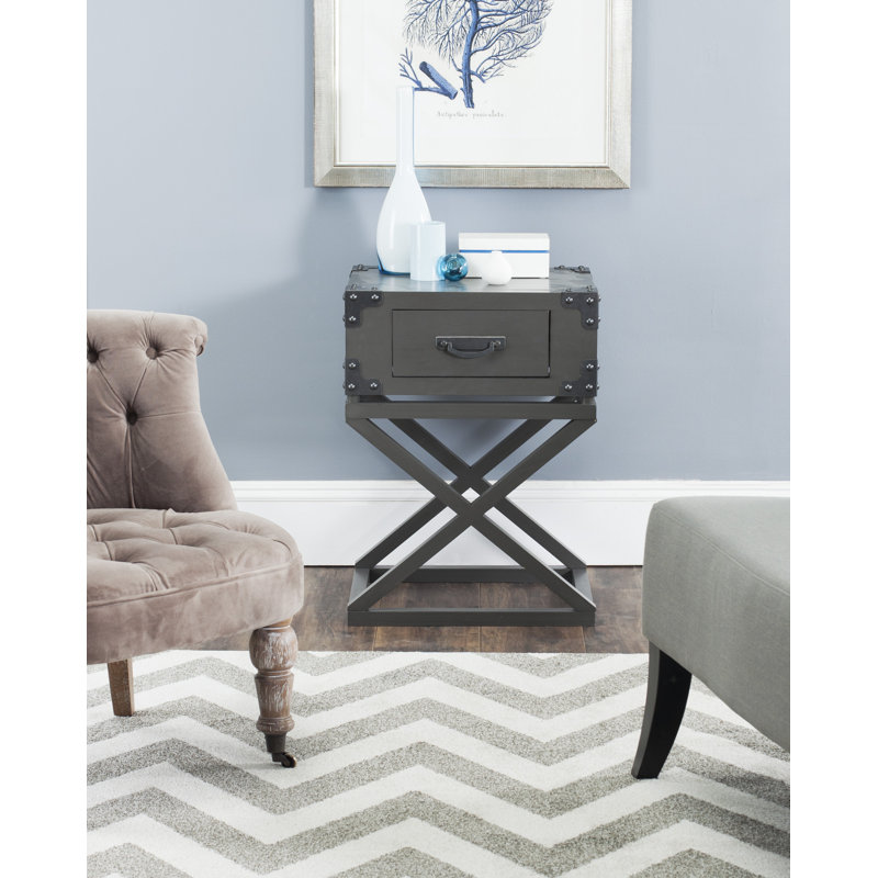 Monette End Table with Storage, Gray