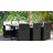 7 Piece Outdoor Patio Dining Set with Acacia Table & 6 Wicker Chairs-1705157321