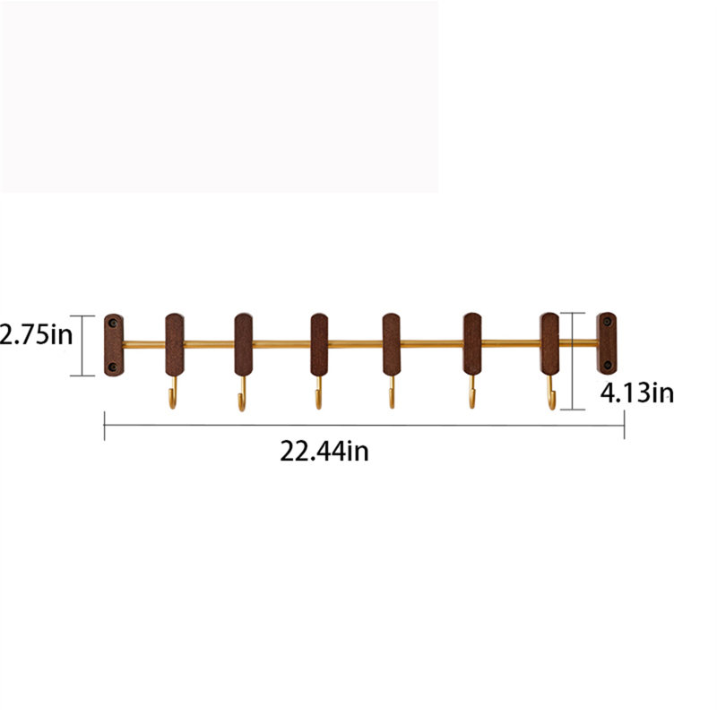 Portemanteau mural réglable en bois massif