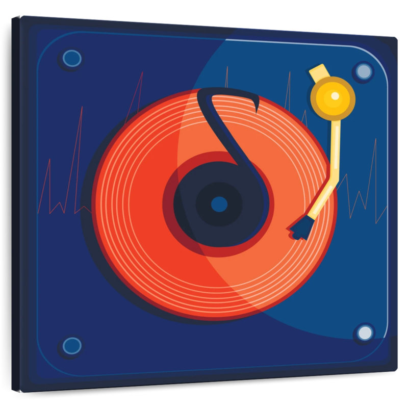 Abarca Blue Record Player, 30" H x 30" W