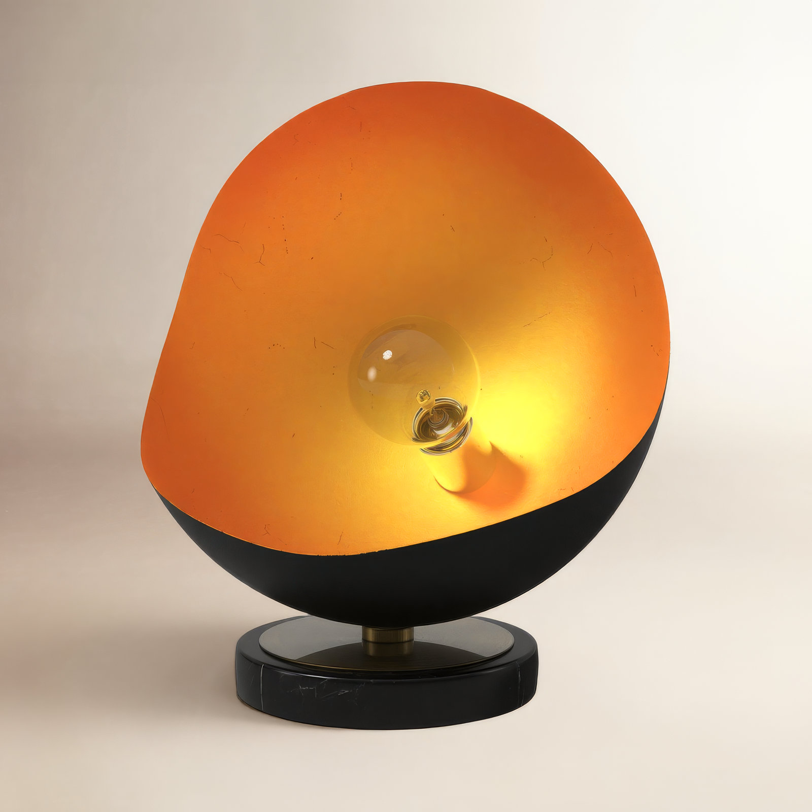 Dimmable Genuine Marble Novelty Lamp, Black, Black