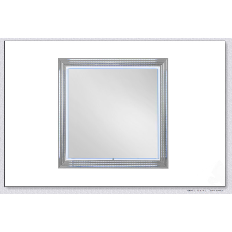 Miroir élégant en marbre blanc avec éclairage DEL pour un décor moderne et élégant, Gris
