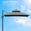 Nickelsville 300 cm W X 300 cm D Square Lighted Cantilever Parasol with Crank Lift