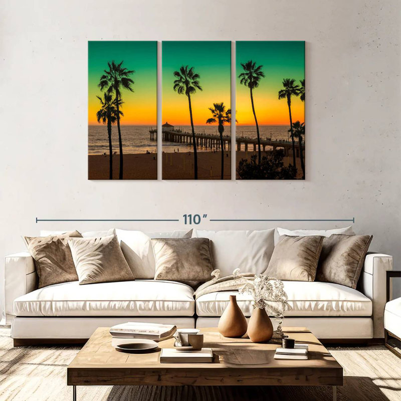 Gillard Manhattan Beach Palms, H 48 po x l 74 po
