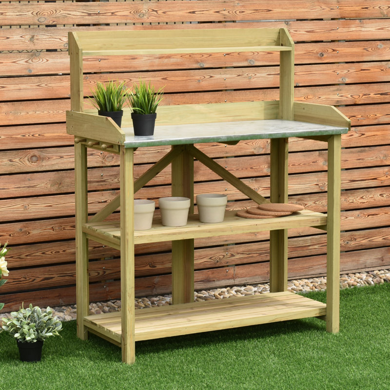Acob Fir Wood Potting Bench