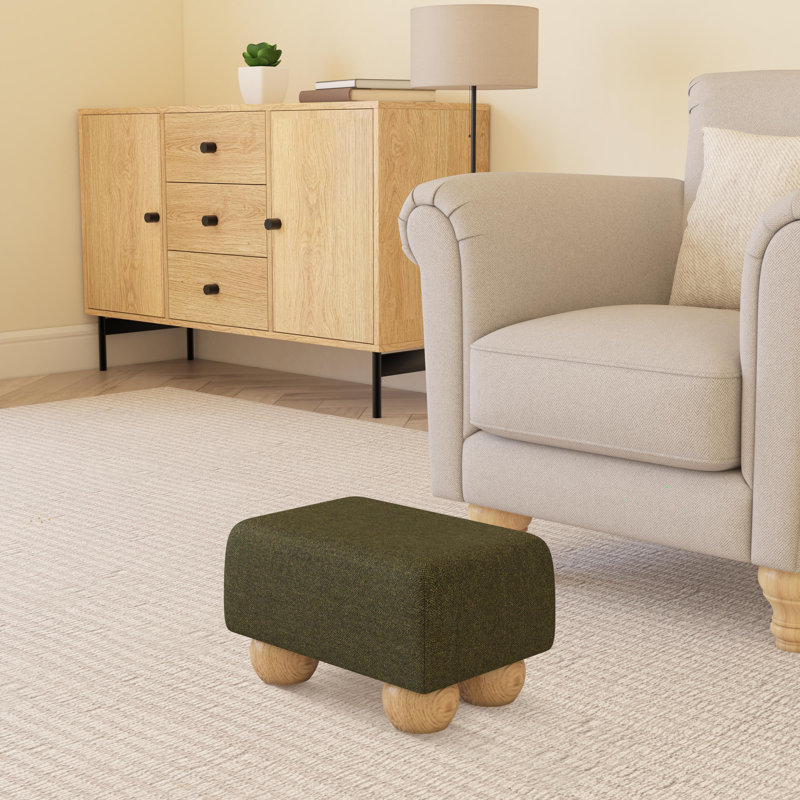 Manufactured Wood Accent Stool, Poz, Cyprus Green, Natural