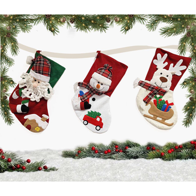 Chaussette de Noël bonhomme de neige F07M5-4
