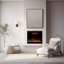 Foyer encastré électrique moderne, foyer chauffant de 750 W ou 1500 W, flamme réaliste réglable, minuterie, bûche artificielle, télécommande