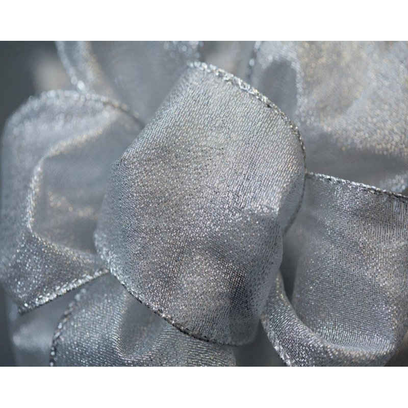 Ruban transparent givré 1,5 po X50Yds, Argent argent