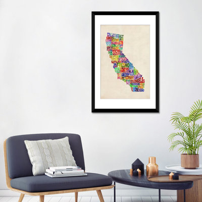 « california tompsett »,« california typography », impression sur toile, "michael tompsett" , impression sur toile