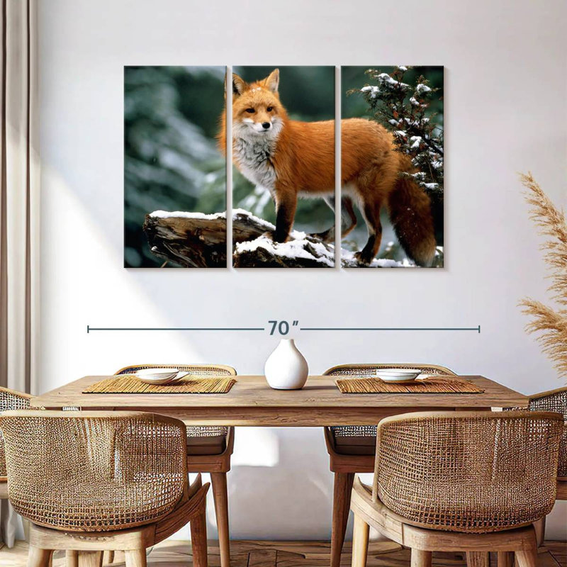Furry Winter Fox, 36" H x 57" W