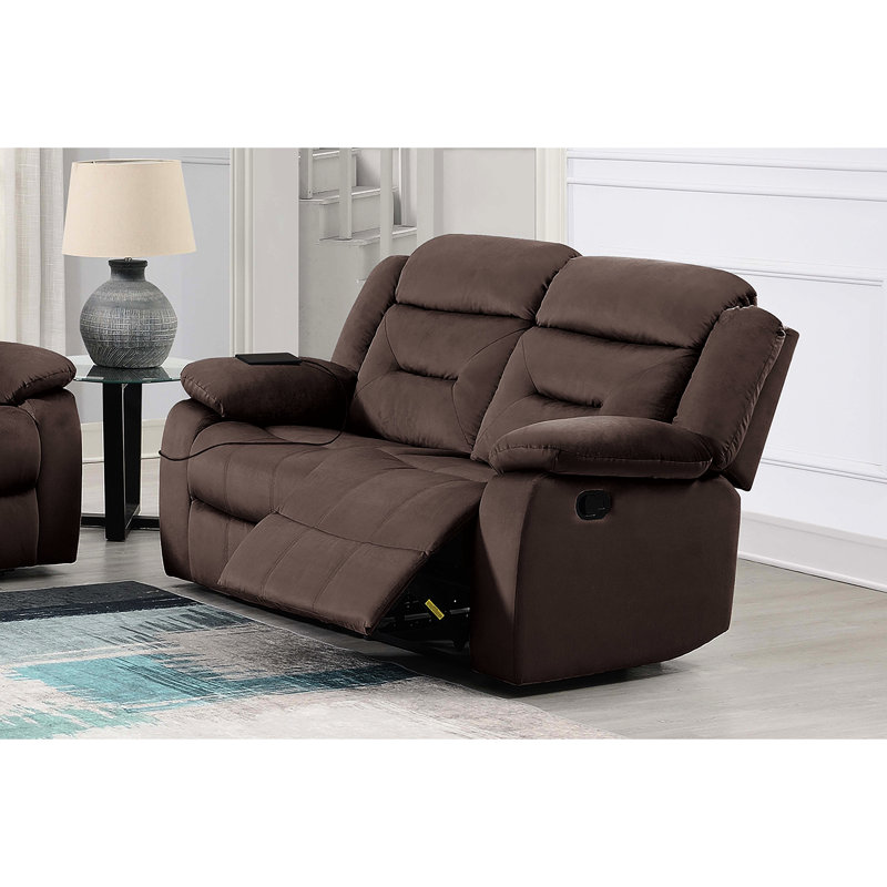 2 salons: velours chocolat et fauteuil inclinable avec capitonnage vertical avec coussins
