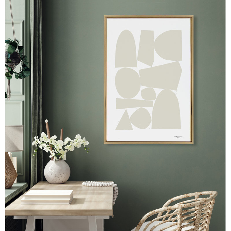 «Construct II Neutral» par déclaration sur toile encadrée, H 33 po x l 23 po, Or