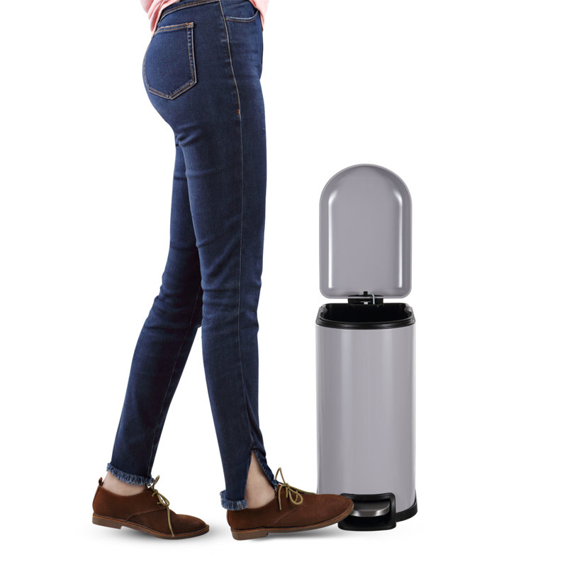 Poubelle à pédale en acier Roland, 2,64 gallons, Brouillard gris