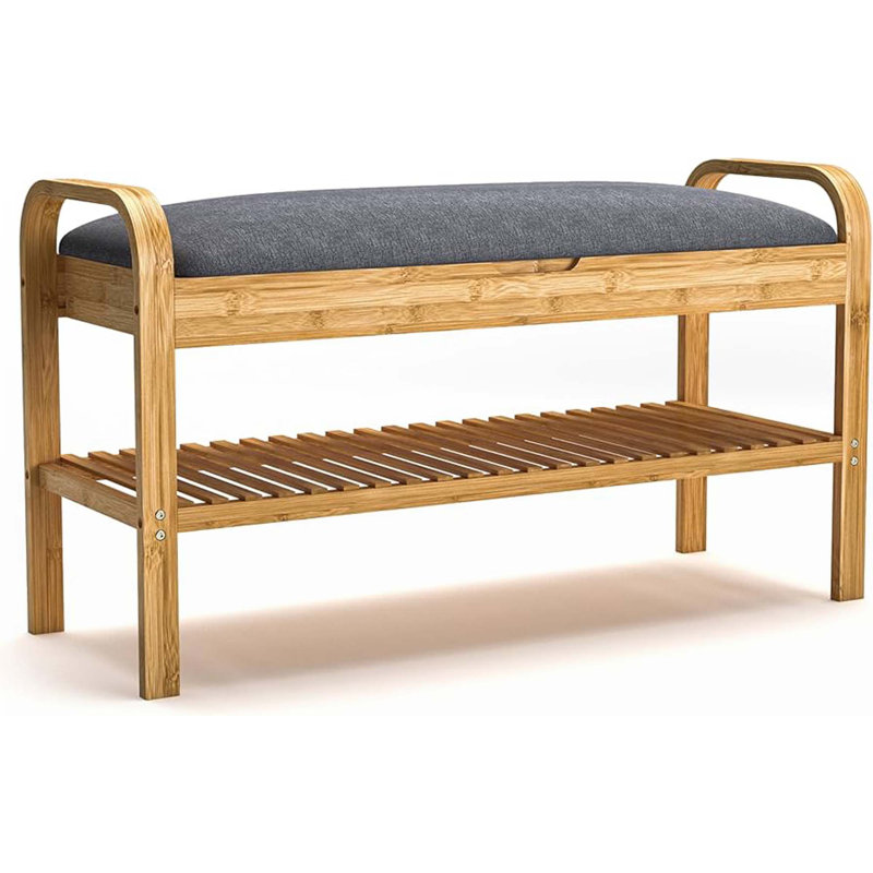Banc rembourré avec range-chaussures