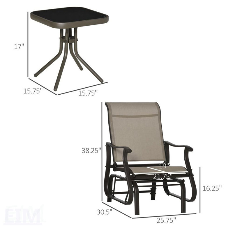 Ensemble de chaises coulissantes d'extérieur au design compact et durable pour le patio, le bistro et l'heure du thé, parfait pour les familles