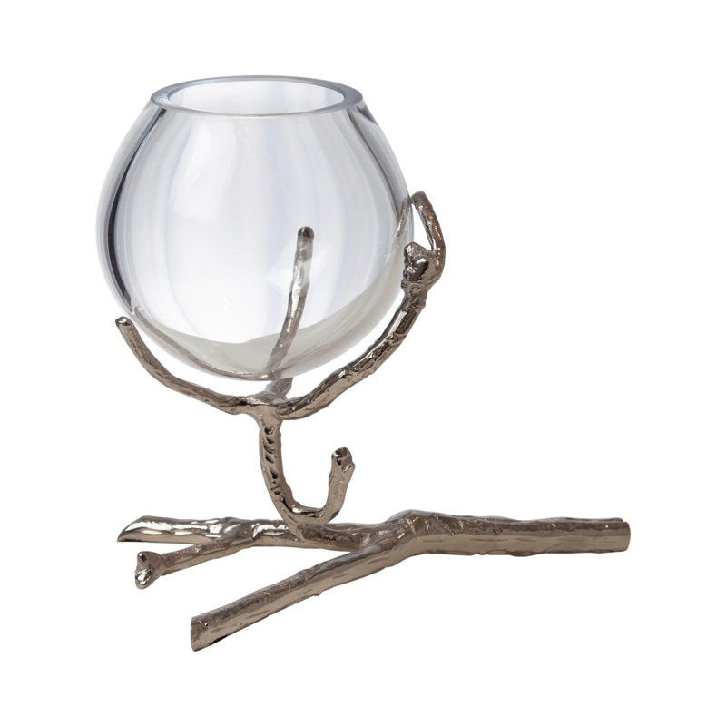Twig Small Vase, Nickel