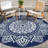 RRound Outdoor Patio Rugs 6Ft Blue Reversible Plastic Straw Rug with Carry Bag Lightweight Floor Mat for Patio Camping Picnic Backyard RV-820894654-820894652