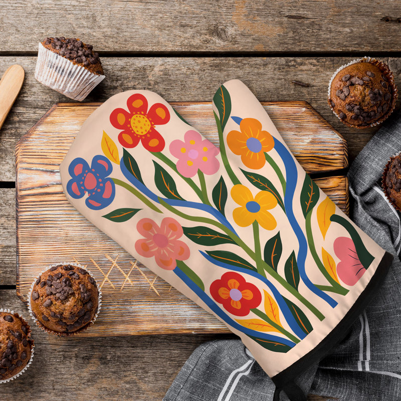 Bloom Flow Oven Mitt Cotton Twill