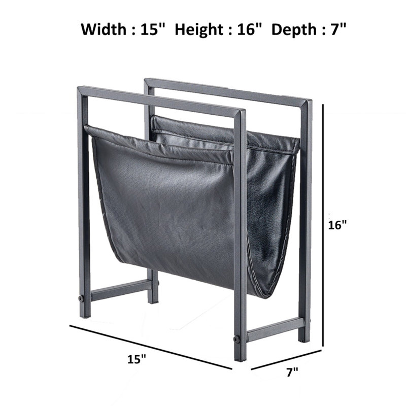 Porte-revues en cuirette Yudany, Noir