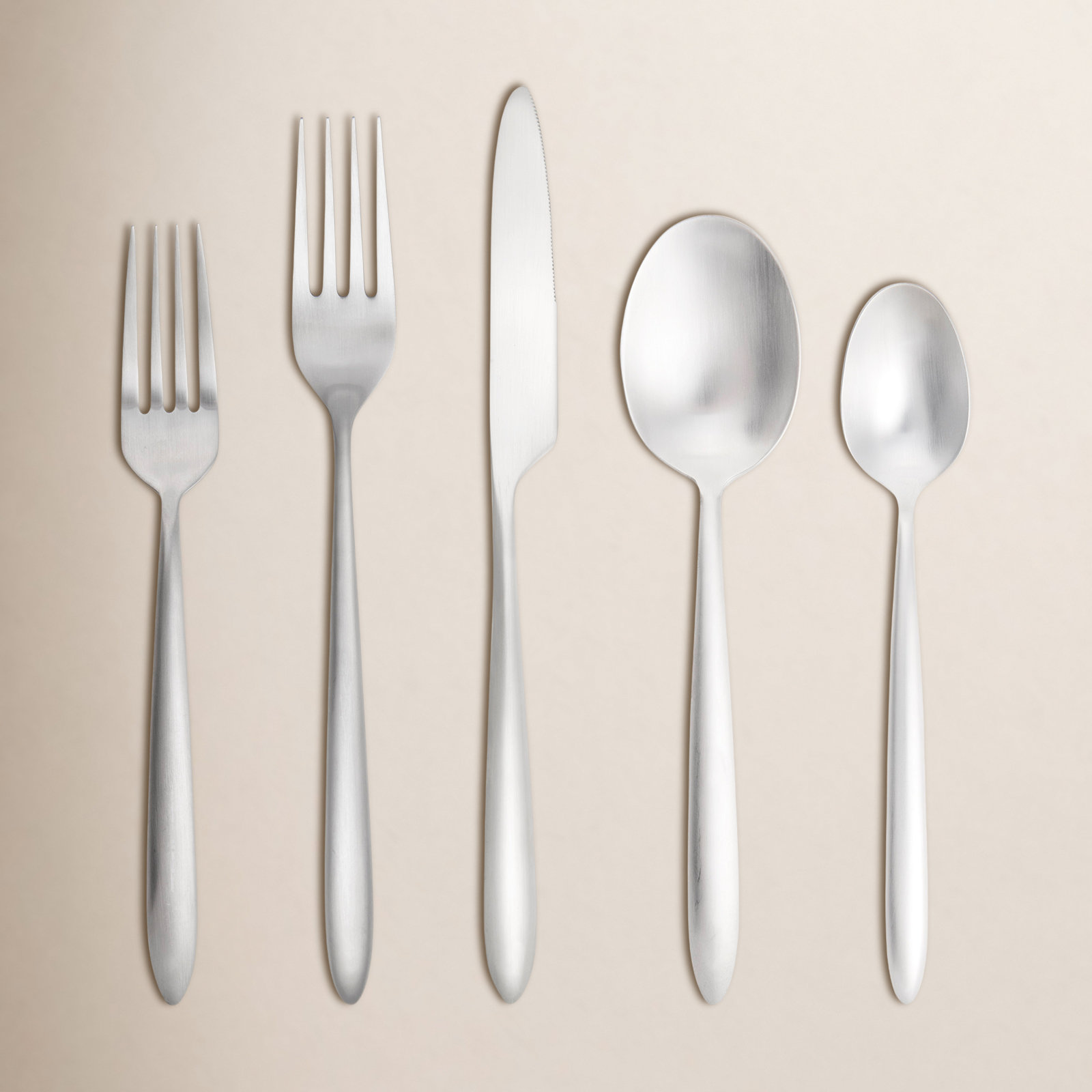 Fortessa Velo Brushed 20 Piece Stainless Steel Flatware Set, Service for 4