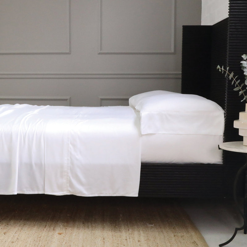 Langston Bamboo Machine Woven Sheet Set, California King, White