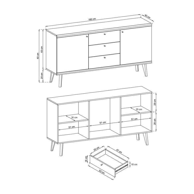 Iker 160cm Sideboard