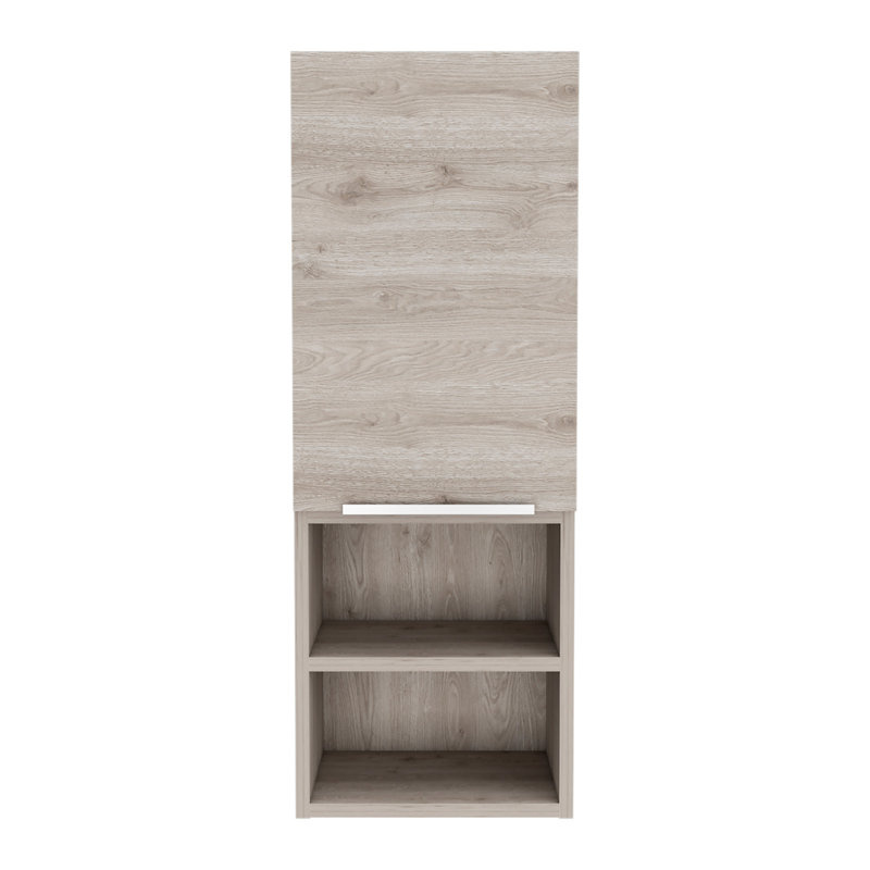 Mila Bathroom Cabinet, Two Interior  Shelves, Two External Shelves, Single Door Cabinet, Gray