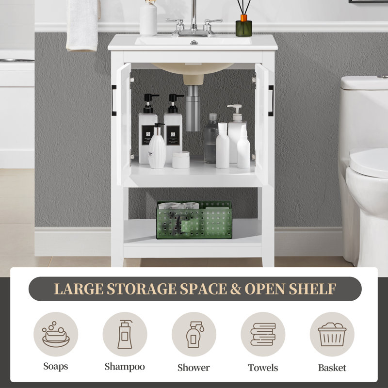 Meuble-lavabo simple 24 po avec plateau Jayelle