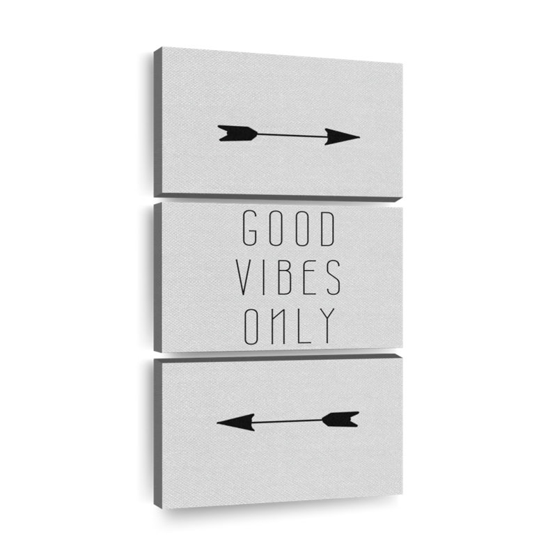Good Good Vibes Only Sign, reproduction d'art sur toile, H 12 po x l 27 po x P 1 po