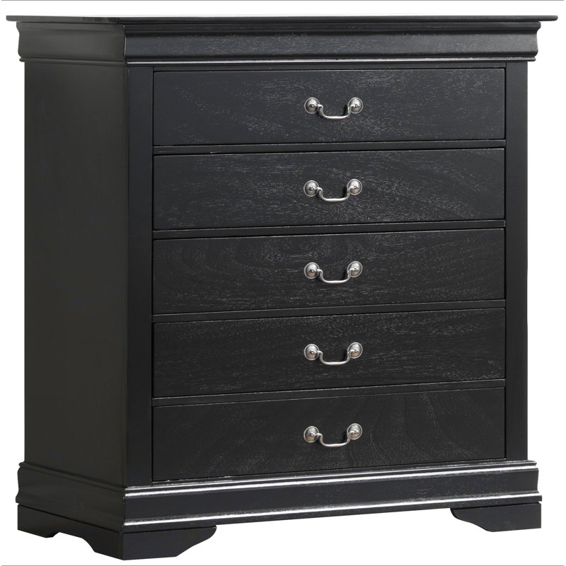 Charmant coffre de rangement traditionnel noir, Noir