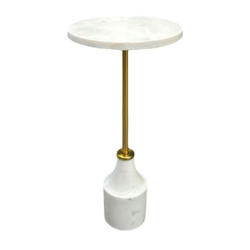 Table d'appoint en marbre Risso, Blanc